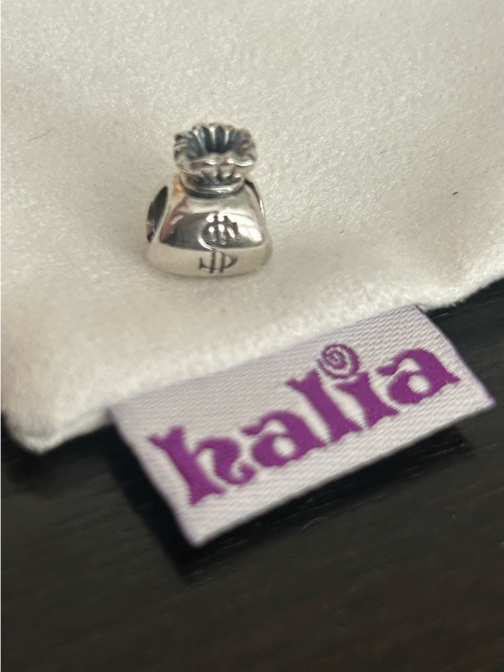 Pandora-style Halia “Money Bags” Charm - Sterling Silver